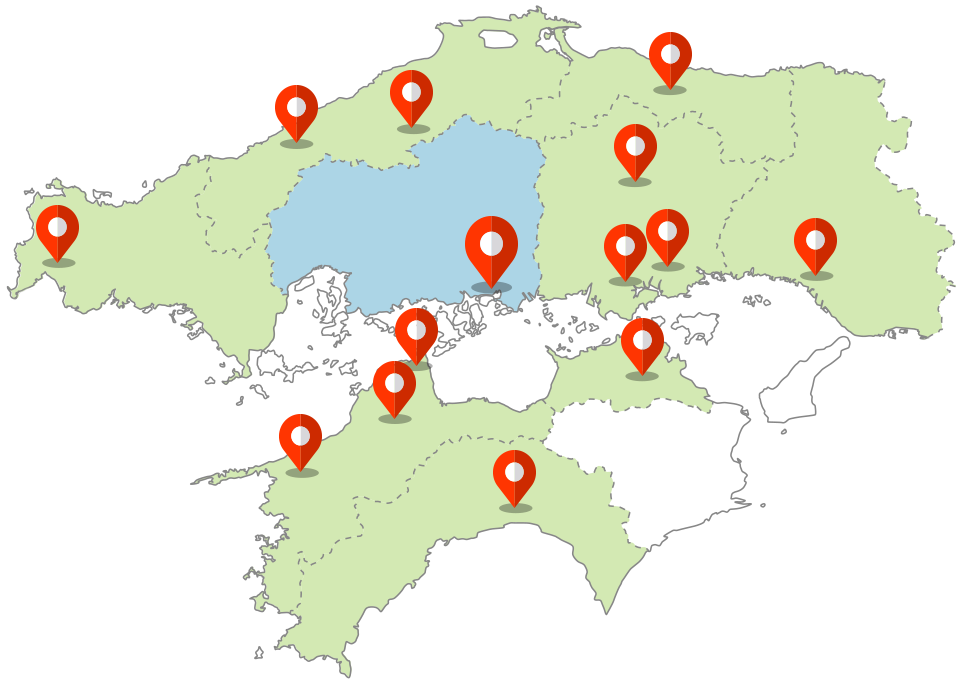 広島県以外の教習センターマップ